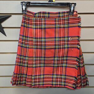 vintage wool  "Teachers Pet" brand size 10 wool tarten skirt Christmas Scottish